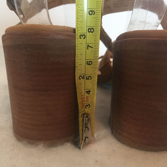 Madewell Womens Tan Leather Heel Sandals Size 8 Strappy - Picture 9 of 15